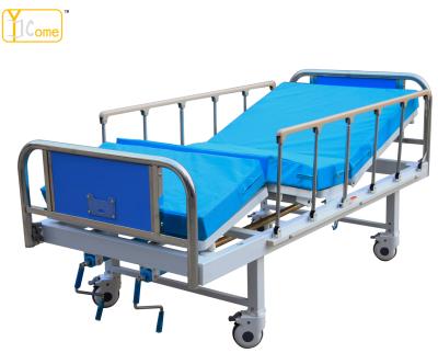 China YKB003 Metal 2 Crank Manual Hospital Bed with Alloy Side Rail for sale