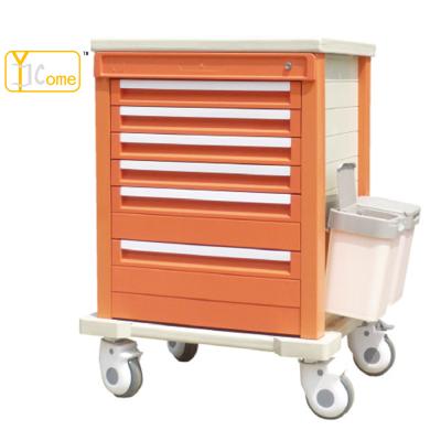 China Plastic Hospital Trolley YKS012-1 Computer Trolley Drawers Cart / Medicine Trolley Storage for sale