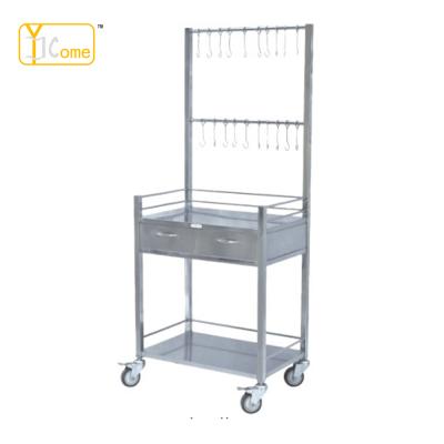 China YK-K020 Medical Trolley Cart Infusion Stainless Steel Treatment Trolley for sale