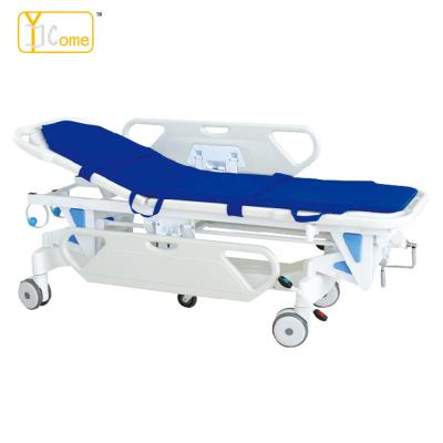 China YKJ006 Metal Hospital Patient Bed Manual Deluxe Transport Patient Trolley for sale