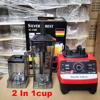 China Multifunctional In stock Home use 2 in 1 SILVER CREST 4500W Big Power Blender With 2 Cups for sale