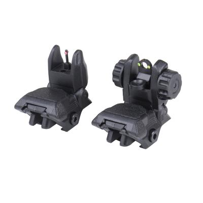 China Nylon NcDe Hunting Flip Up Fiber Iron Sight Front Rear Sight Solid Compatible For Picatinny Weaver Rail Black Pop Up Backup Sights for sale