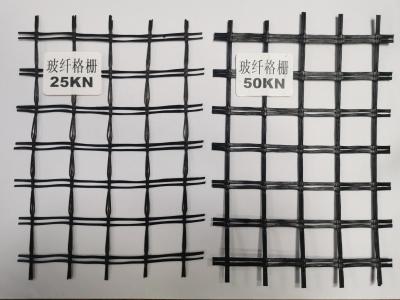 China Het weven Behandelend het Ballastbed van Glasvezelgeogrid versterkt Zwarte Tweeassig Te koop