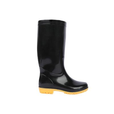 China Manufacturers Sweat-absorbent Safety Promote Black Construction Site Safety Rain Biker Boots for sale