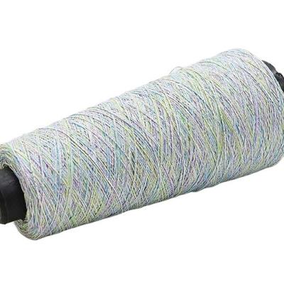 China Ring Spun Rainbow Summer Hemp Yarn 5% Gold Onion 5% Cotton 9% Polyester 18% Gold Fancy Nylon Linen And 51% Silver Silk Blend Yarn for sale