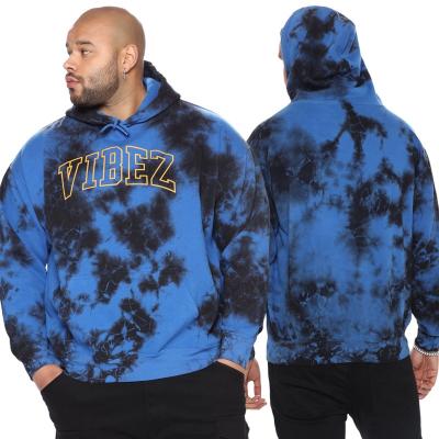 China Z0962 cotton breathable plus size mens hoodies and sweatshirts link dye print custom pullover hoodie for sale