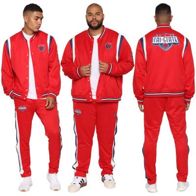 China Mens Plus Size Z0956 Outdoor Sports Mens Sportswear Tracksuit Amazon 2 Piece Set Plus Size Baseball Jacket Set for sale