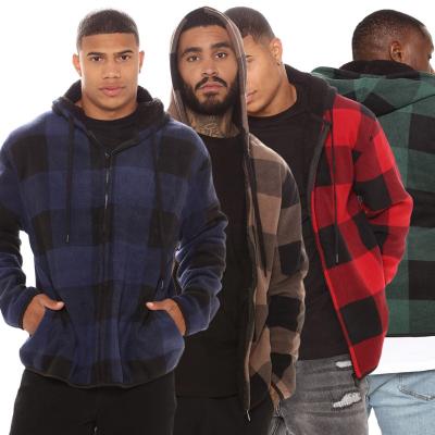 China Z0957 high quality breathable plus size mens hoodies and sweatshirts fleece jacket men hoodies plaid jacket men for sale