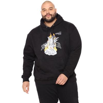 China Z0885 Custom White Plus Size Hooded Men's Breathable Pullover Hoodie Print Printed Plus Size Oversized Men's Hoodies Wholesale for sale