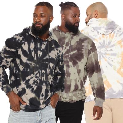 China Z0928 Viable Wholesale Custom Logo Dyed Tie Oversized Blank Pullover Hoodies Plus Size Mens Hoodies Sweatshirts for sale