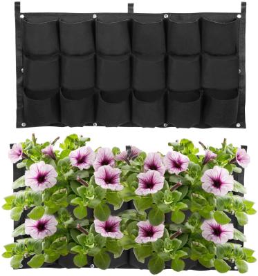 China Eco-friendly Waterproof Wall Hanging Planter Bags With 18 Pockets Outdoor / Indoor For Balcony Garden Decorations for sale