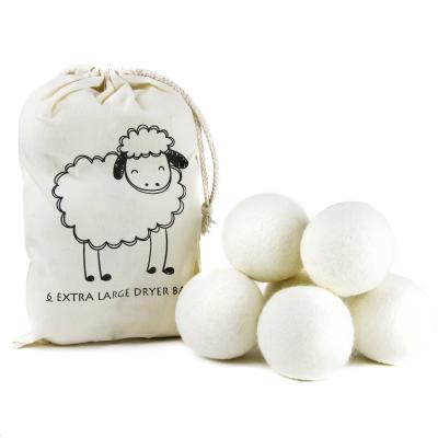 China Custom New Zealand Logo Wool Dryer Balls 7cm 100% White Wool Laundry Cleaning Balls for sale