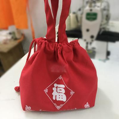 China 100% Eco-Friendly Suction Twine Canvas Bag Reusable Cotton Canvas Grocery Drawstring Tote Shopping Bags Custom Made for sale