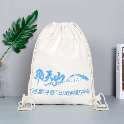 China 100% Eco Friendly Custom Design Logo Drawstring Bags Recycle Canvas Backpack Bags for sale