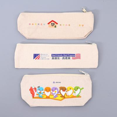 China 100% Eco-friendly Wholesale Custom Printed Cotton Travel Canvas Makeup Pouch Cosmetic Bags for sale