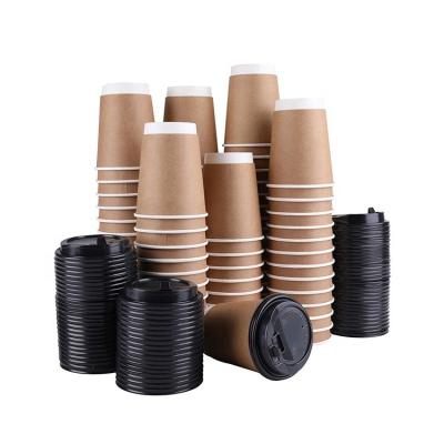 China Wholesale Custom Size 8oz 12oz 16oz Double Wall Disposable Coffee Hot Drinks Paper Cups for sale