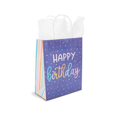 China Recycled Materials Customized Craft Printed High End Exquisite Paper Bags New Gift Packaging Birthday Party for sale