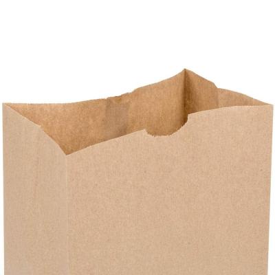 China Custom Logo Recyclable Lunch Grocery Retail Recyclable Shopping Goods Brown Barrel Bag Bread Bags Natural Paper No Window for sale