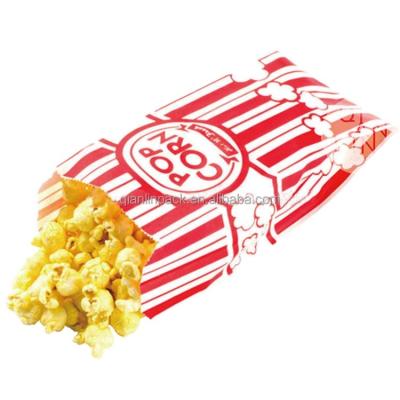 China Big Movie Theme Anti-Bending Party Supplies Custom Paper Popcorn Bag White Kraft Paper Material for sale