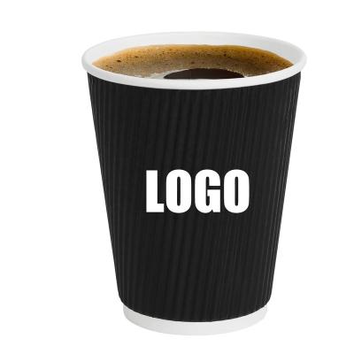 China Disposable Coffee Kraft Paper Cups Custom Eco Friendly Food Safe Hot Drink Cups Brown White Black Paper Cup For Beverage for sale