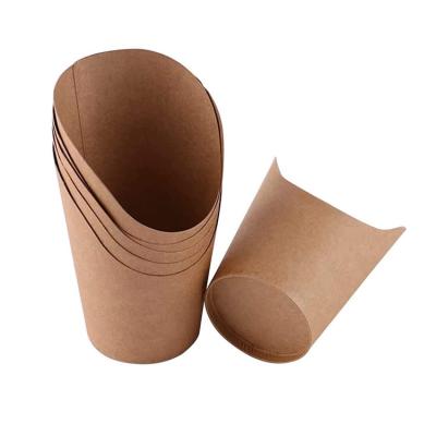 China Recyclable Brown Kraft Paper Cups With Logo Printing For French Fries / Potato Chips for sale