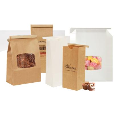 China Recyclable Tin Tie Kraft Paper Bags With Clear Window Factory Price for sale