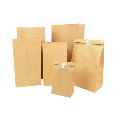 China Wholesale Custom Recyclable White Brown Hiraguchi Bread Packaging Paper Food Bags Packaging Bag for sale