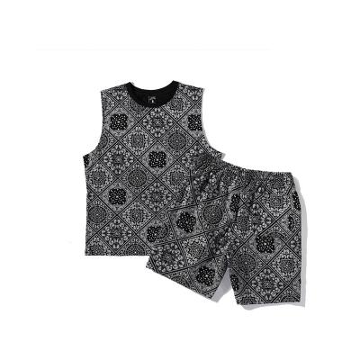 China Luxury quality 2021 new two piece plus size design plus size cotton men summer vest short clothing 2 set for sale