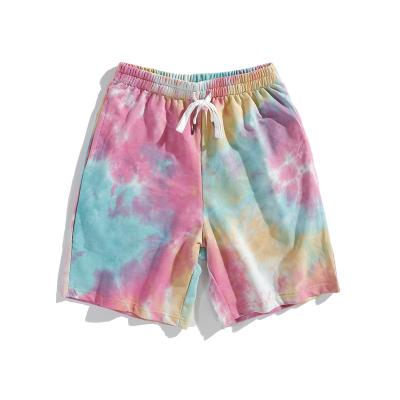 China 2021 high quality fashion 300gsm men's street shorts breathable unisex fashion trends TIE DYE shorts for sale