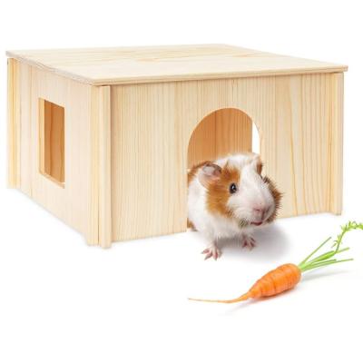 China Stocked Wooden Hamster Hut Customized Hamster Pet House Small Cage for sale