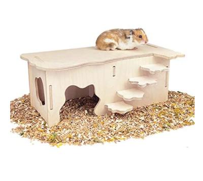 China Best Stocked Selling Wooden Hamster Hut Customized Hamster Pet House Small Cage for sale