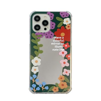 China INS Shockproof Flower Smiley Face Suitable For iphone14Pro Phone Case iPhone13 Soft Silicone Edge iPhone 11 Makeup Mirror iPhone12 for sale