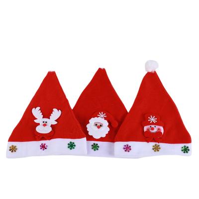 China Cloth Christmas Gift Christmas Decal Cartoon Santa Claus Snowman Deer Flashing Hat for sale