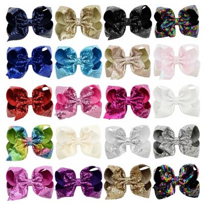 China Cute European and American hair style bow headdress European and American JOJO baby sequined barrettes for sale