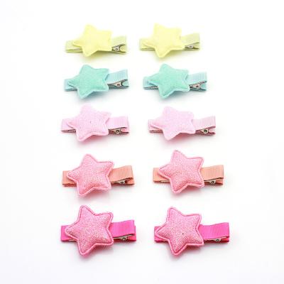 China Japan and Korean style children's hair accessories ultrasonic pentagon ultrasonic hairpin cute girl's hairpin soft side clip for sale