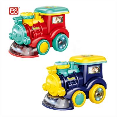 China Wanna Bubbles BS Toy Cartoon Plastic Kid Electric Bump And Go Wanna Bubble Train Machine Outdoor Toys For Kid Bubble With Light Sound for sale