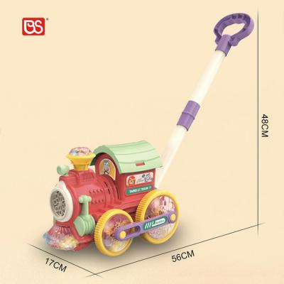 China Bubble Lawn Mower BS Toy Chenghai Factory Pink Blue Cartoon Carry Blowing Memory Maker Toys Train Wagon Bubble Lawn Mower With Lights And Sounds for sale