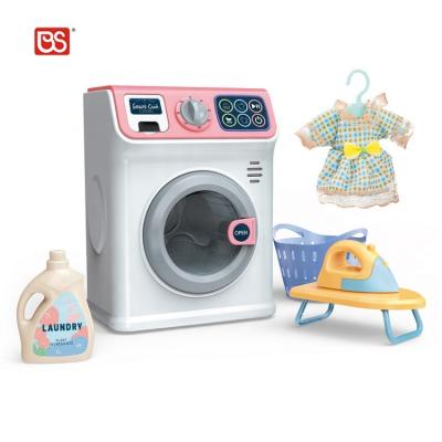 China Baby Washing Machine Toy BS Toy Simulated Electric Home Household Appliances Touch Screen Pretend Play Baby Battery Pink Washing Machine Toy for sale