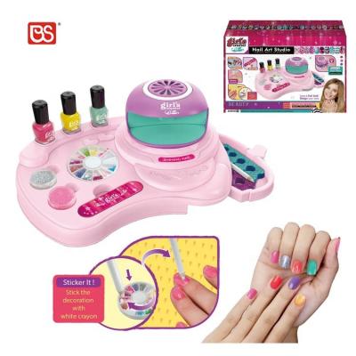 China Makeup Machine Electric Nail Dryer Sticky Art BS Toy Pretend Play Girls Beauty Set Makeup Machine Electric Nail Dryer Art Studio Polish Toys Of Glitter Sticky Powder for sale