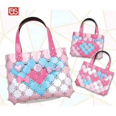 China Hand-stitched Children's Hand-stitched Purse Mini BS Toy 119 Pcs Assembly Fashion Girls Shoulder Bag Kids Mosaic Craft Diy Bag Kit In Educational for sale