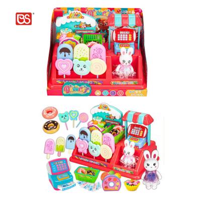 China Mini BS Toy 2 Color Mix Party Dessert Cake Shop Set Bunny Doll Set Pretend To Play Toy Dessert Sale Play House Shopping Toy for sale