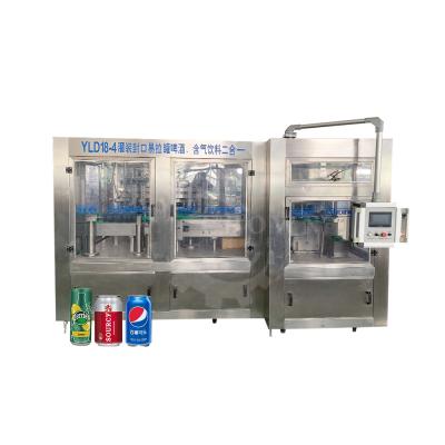 China Full Automatic Food Foil Can Beverage Sealing Mixing Canning Plant Carbonated Beverage Filling Machine / CO2 Soda for sale