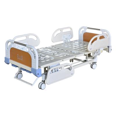 China Munual Three Functions Used Metal Swing Lift Bed 3 Hospital Metal Patient Manual Patient Folding Bed for sale