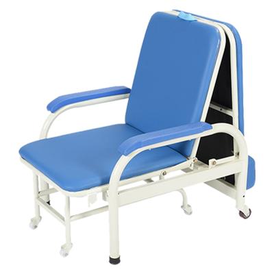 China Multifunctional Hospital Use Stainless Steel Folding Patient Accompany Foldable Chair For Hospital for sale