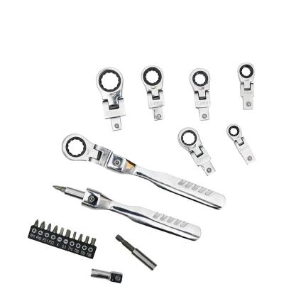 China ALLOY 8920pcs Portable Ratchet Wr892ench Flip Key Interchangeable Combination Set Rotatable 180 Torque Removable Flexible Wrench for sale