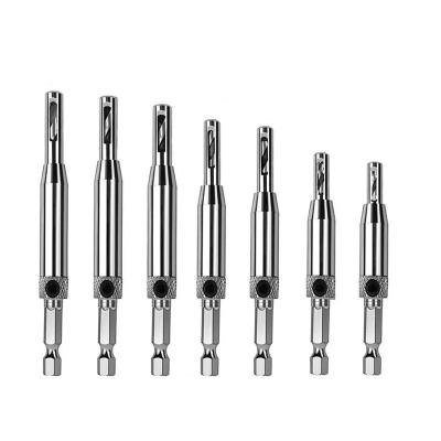 China 7pcs HSS Door Window Hinge Twist DIY Wood Drill Bits Self-Centering Hole Punch for sale