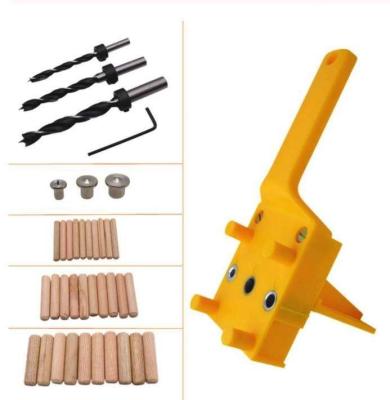 China Woodworking Finger Jig ABS Wood Finger Drill Guide Positioner Jig Wood Drilling Pin Hole Saw Carpentry Tools with 6 8 10mm Drill Bits for sale