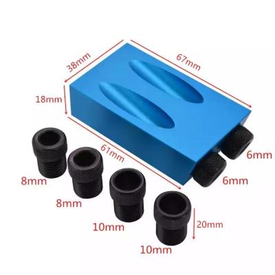 China Wood Drilling 15 Degree Jig Kit 6/8/10mm Drive Adapter Woodworking Pocket Hole Locator Oblique Drill Bit Set Tools for sale