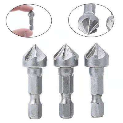 China Hexagon Shank Shank Chamfer Cutter Woodworking Countersink Drill Knife Woodworking Chamfering Hole for sale