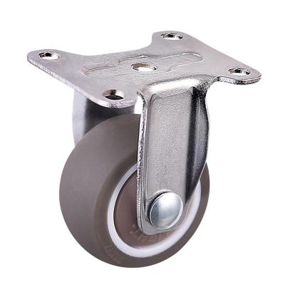 China Brown Rigid 1 Inch Casters Diameter 25mm Caster Wheel Rigid Tape Silent Plate Caster for sale